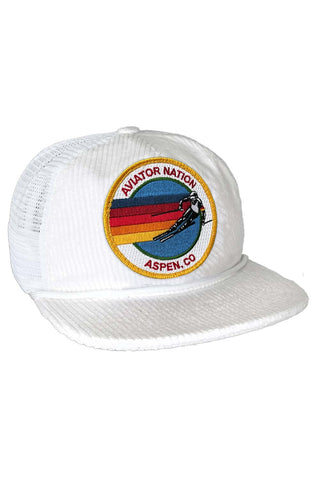 SIGNATURE ASPEN - VINTAGE CORDUROY MESH TRUCKER HATS Aviator Nation VINTAGE WHITE 