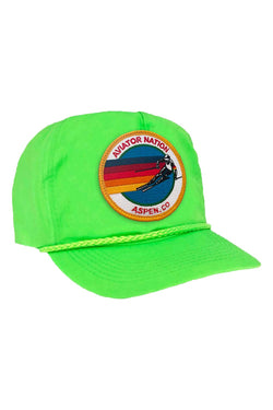 SIGNATURE ASPEN VINTAGE NYLON TRUCKER HAT HATS Aviator Nation NEON GREEN 