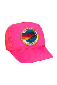 SIGNATURE ASPEN VINTAGE NYLON TRUCKER HAT HATS Aviator Nation NEON PINK 
