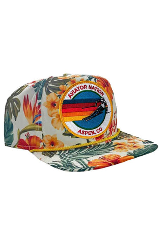 SIGNATURE ASPEN - VINTAGE SAFARI TWILL LOW RISE TRUCKER HATS Aviator Nation WHITE 