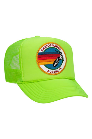 SIGNATURE AUSTIN TRUCKER HAT HATS Aviator Nation NEON GREEN 