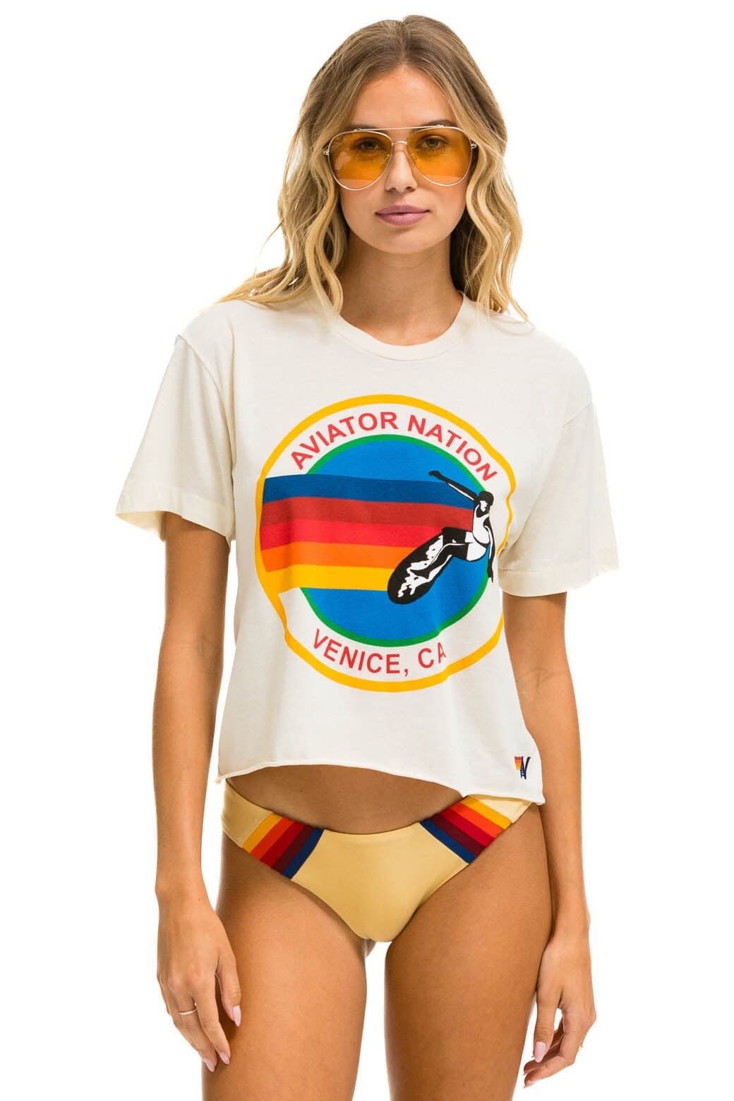 SIGNATURE BOYFRIEND TEE - VINTAGE WHITE Boyfriend Tee Aviator Nation 