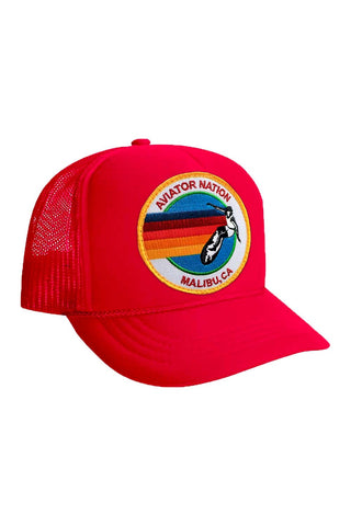 SIGNATURE BU - KIDS VINTAGE TRUCKER HAT Kid's Hat Aviator Nation OS RED 