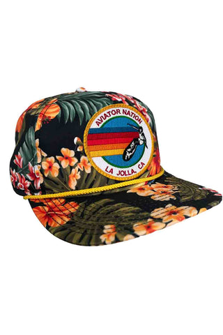 SIGNATURE LJ - VINTAGE SAFARI TWILL LOW RISE TRUCKER HATS Aviator Nation BLACK 