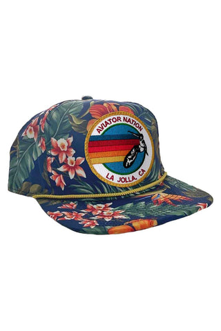 SIGNATURE LJ - VINTAGE SAFARI TWILL LOW RISE TRUCKER HATS Aviator Nation NAVY 