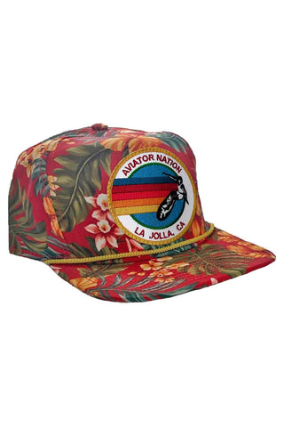 SIGNATURE LJ - VINTAGE SAFARI TWILL LOW RISE TRUCKER HATS Aviator Nation RED 