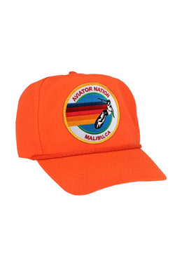SIGNATURE MALIBU VINTAGE NYLON TRUCKER HAT HATS Aviator Nation NEON ORANGE 