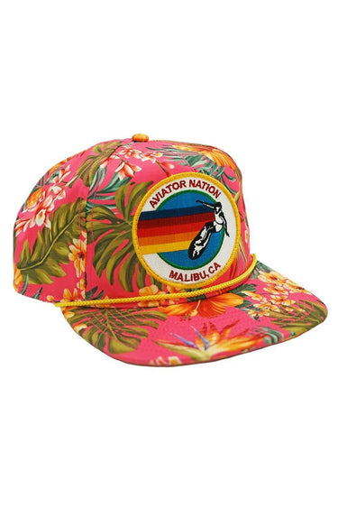 SIGNATURE MALIBU VINTAGE SAFARI TWILL LOW-RISE TRUCKER HATS Aviator Nation Pink 