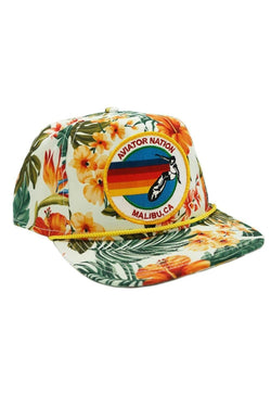 SIGNATURE MALIBU VINTAGE SAFARI TWILL LOW-RISE TRUCKER HATS Aviator Nation White 