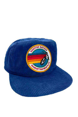 SIGNATURE MB - VINTAGE CORDUROY TRUCKER HATS Aviator Nation ROYAL 