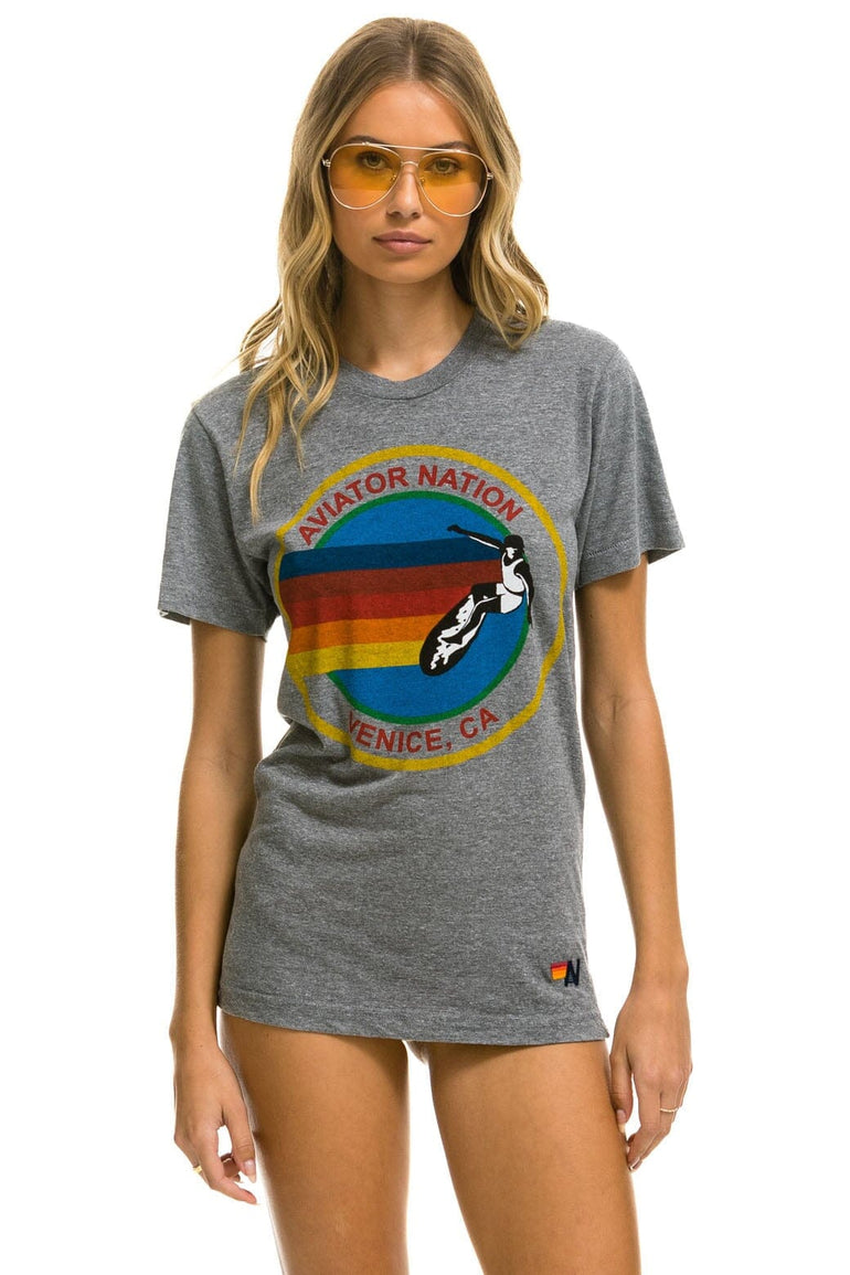 SIGNATURE TEE - HEATHER GREY Tees Aviator Nation