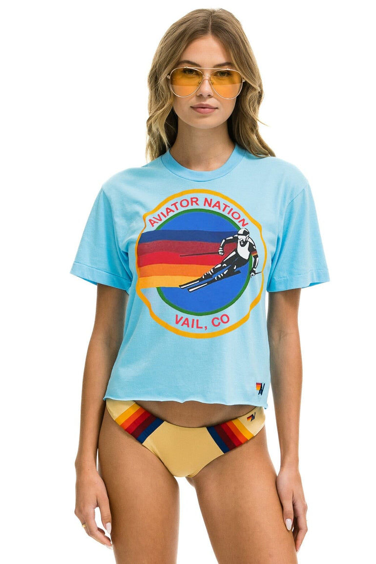 SIGNATURE VAIL BOYFRIEND TEE - SKY Boyfriend Tee Aviator Nation 