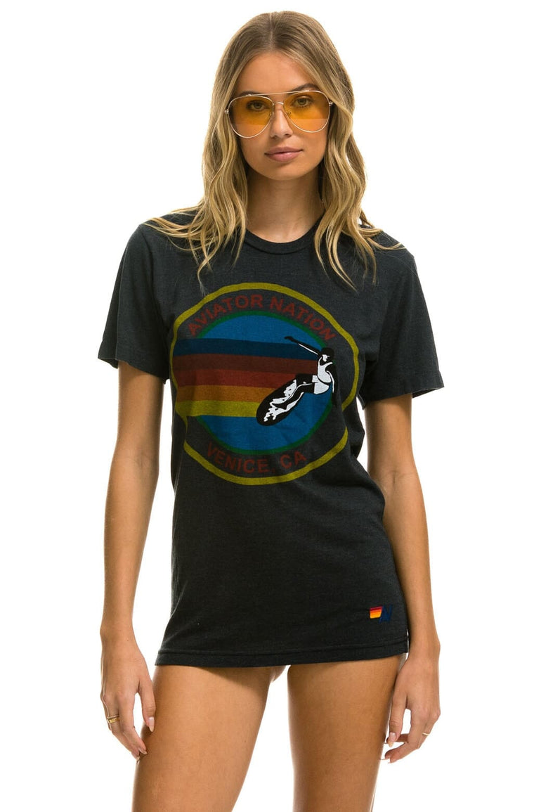 SIGNATURE VENICE TEE - CHARCOAL Tees Aviator Nation
