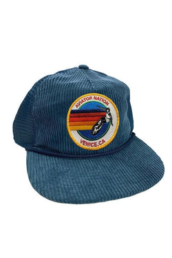 SIGNATURE VENICE - VINTAGE CORDUROY MESH TRUCKER HAT HATS Aviator Nation SEA BLUE 