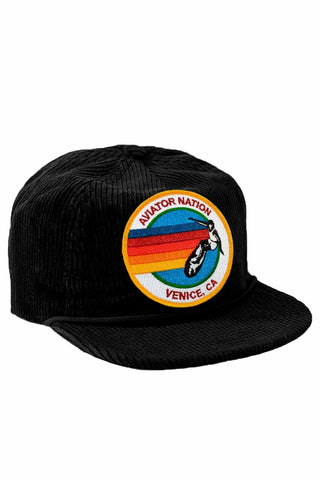 SIGNATURE VENICE - VINTAGE CORDUROY TRUCKER HAT HATS Aviator Nation BLACK 