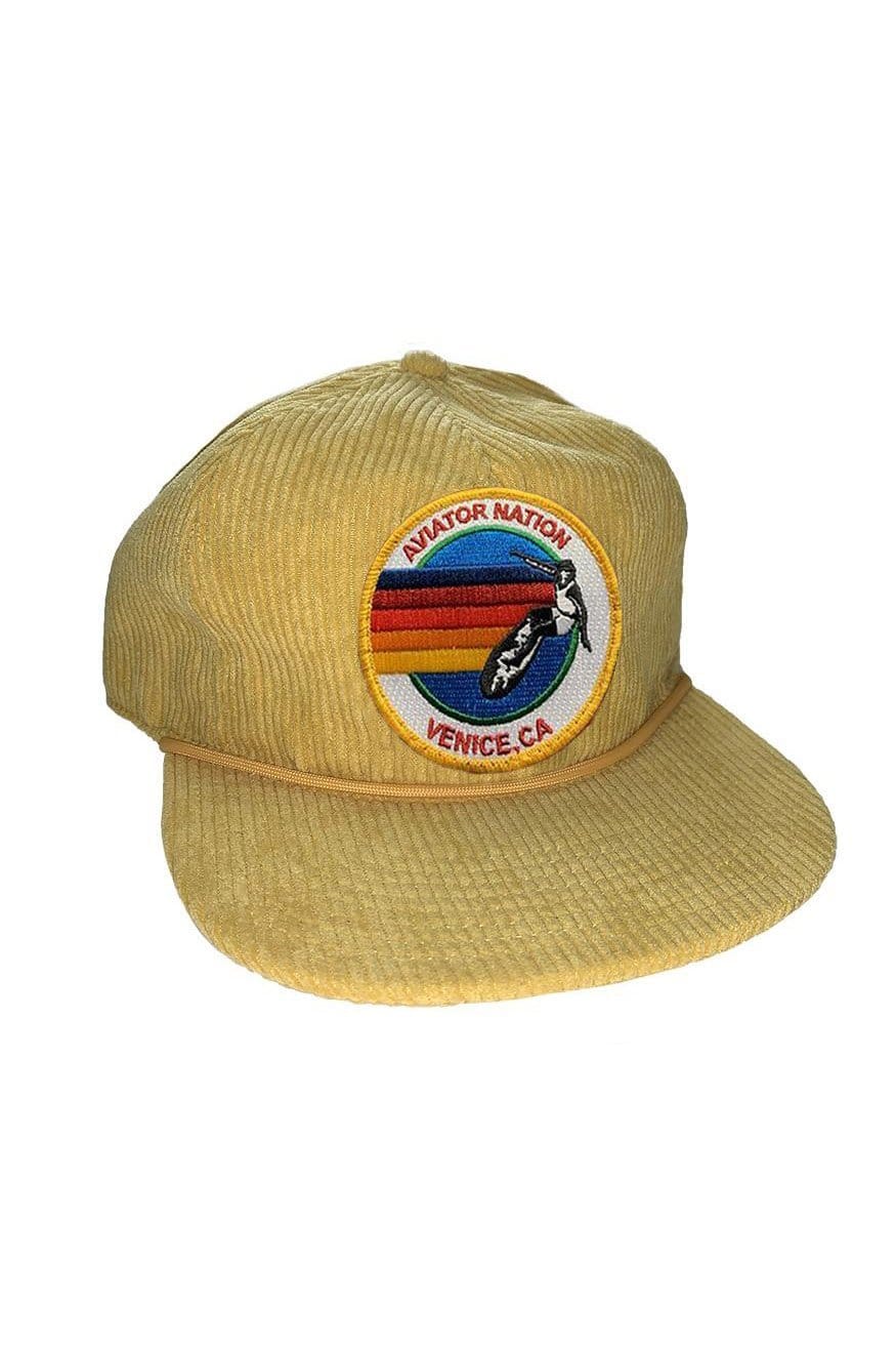SIGNATURE VENICE - VINTAGE CORDUROY TRUCKER HAT HATS Aviator Nation GOLD 