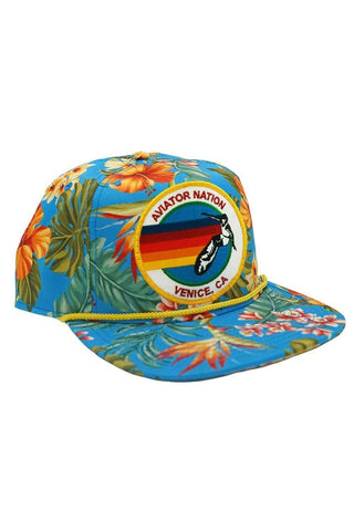 SIGNATURE VENICE VINTAGE SAFARI TWILL LOW-RISE TRUCKER HATS Aviator Nation Vintage Blue 