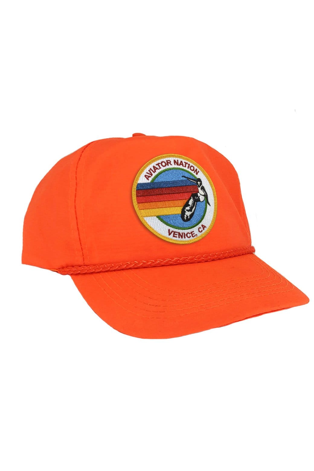SIGNATURE - VINTAGE NYLON TRUCKER HAT HATS Aviator Nation NEON ORANGE 