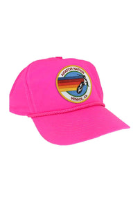 SIGNATURE - VINTAGE NYLON TRUCKER HAT HATS Aviator Nation NEON PINK 