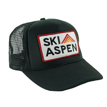 SKI ASPEN TRUCKER HAT HATS Aviator Nation BLACK 