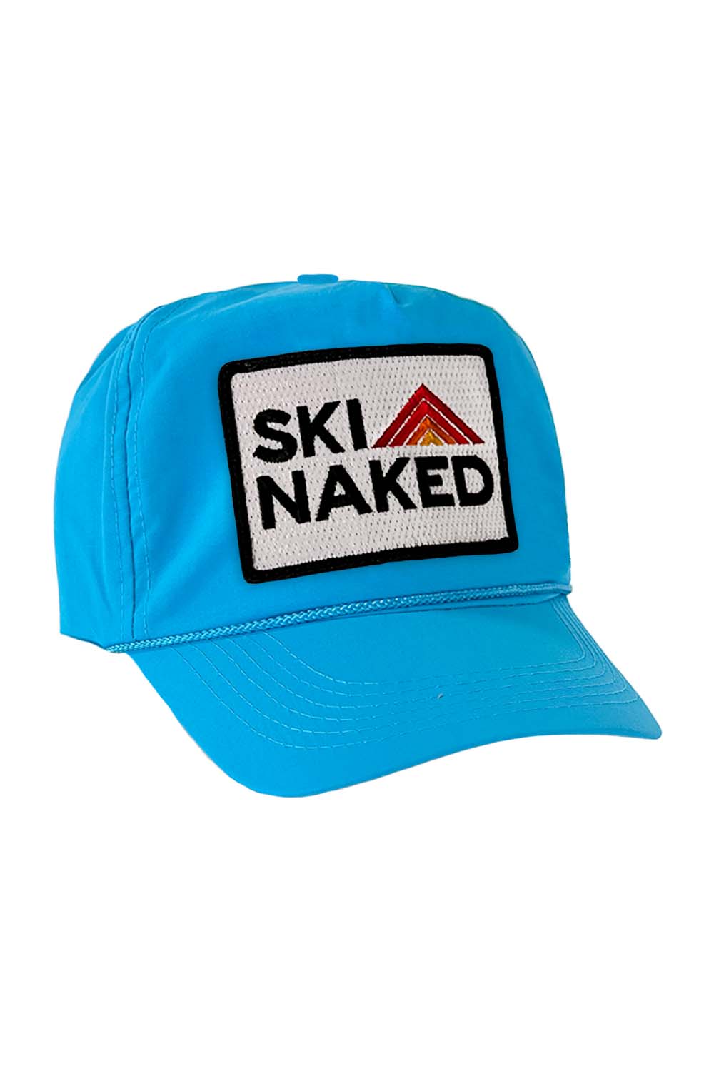 SKI NAKED - VINTAGE NYLON TRUCKER HAT HATS Aviator Nation LIGHT BLUE 
