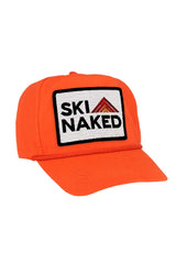 SKI NAKED - VINTAGE NYLON TRUCKER HAT HATS Aviator Nation NEON ORANGE 