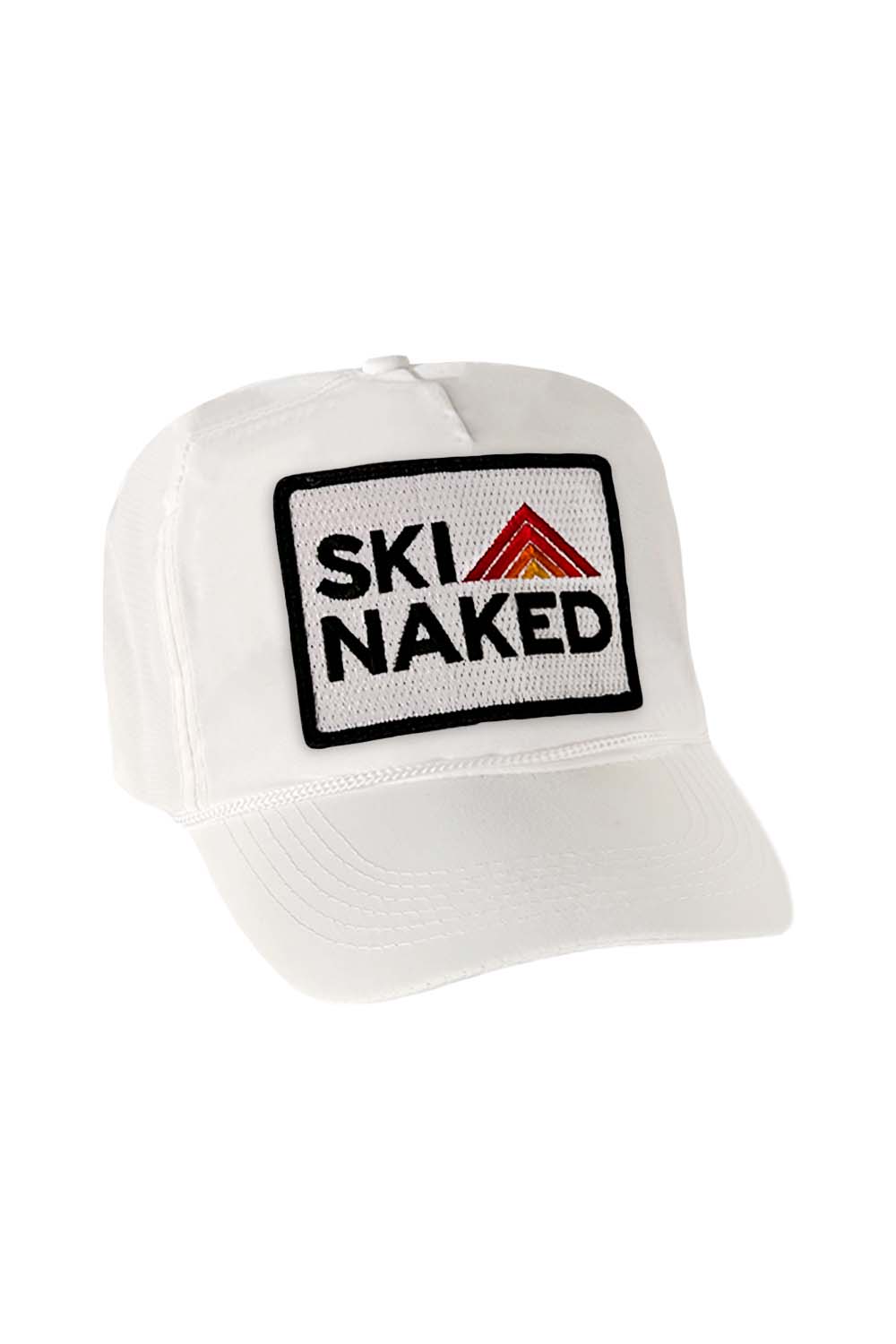 SKI NAKED - VINTAGE NYLON TRUCKER HAT HATS Aviator Nation WHITE 
