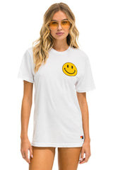 SMILEY 2 CREW TEE - WHITE Tees Aviator Nation 