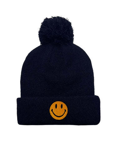 SMILEY POM POM RIB BEANIE Beanie Aviator Nation NAVY 