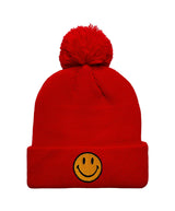 SMILEY POM POM RIB BEANIE Beanie Aviator Nation RED 