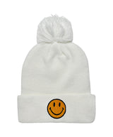 SMILEY POM POM RIB BEANIE Beanie Aviator Nation WHITE 