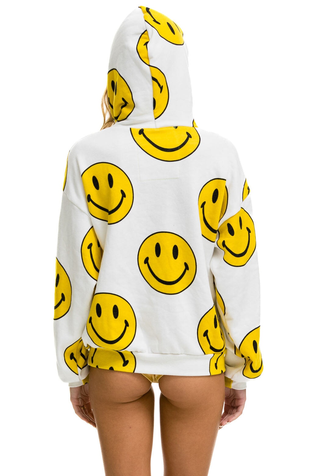 SMILEY REPEAT RELAXED PULLOVER HOODIE - WHITE Hoodie Aviator Nation 