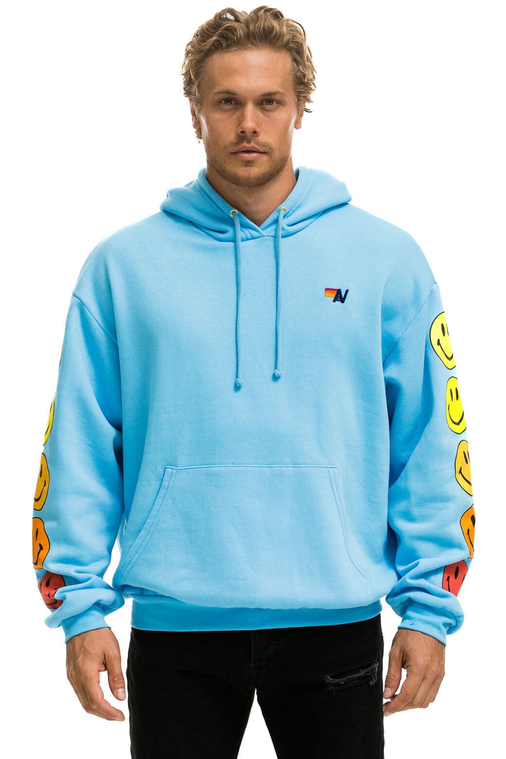 SMILEY SUNSET RELAXED PULLOVER HOODIE - SKY Hoodie Aviator Nation 