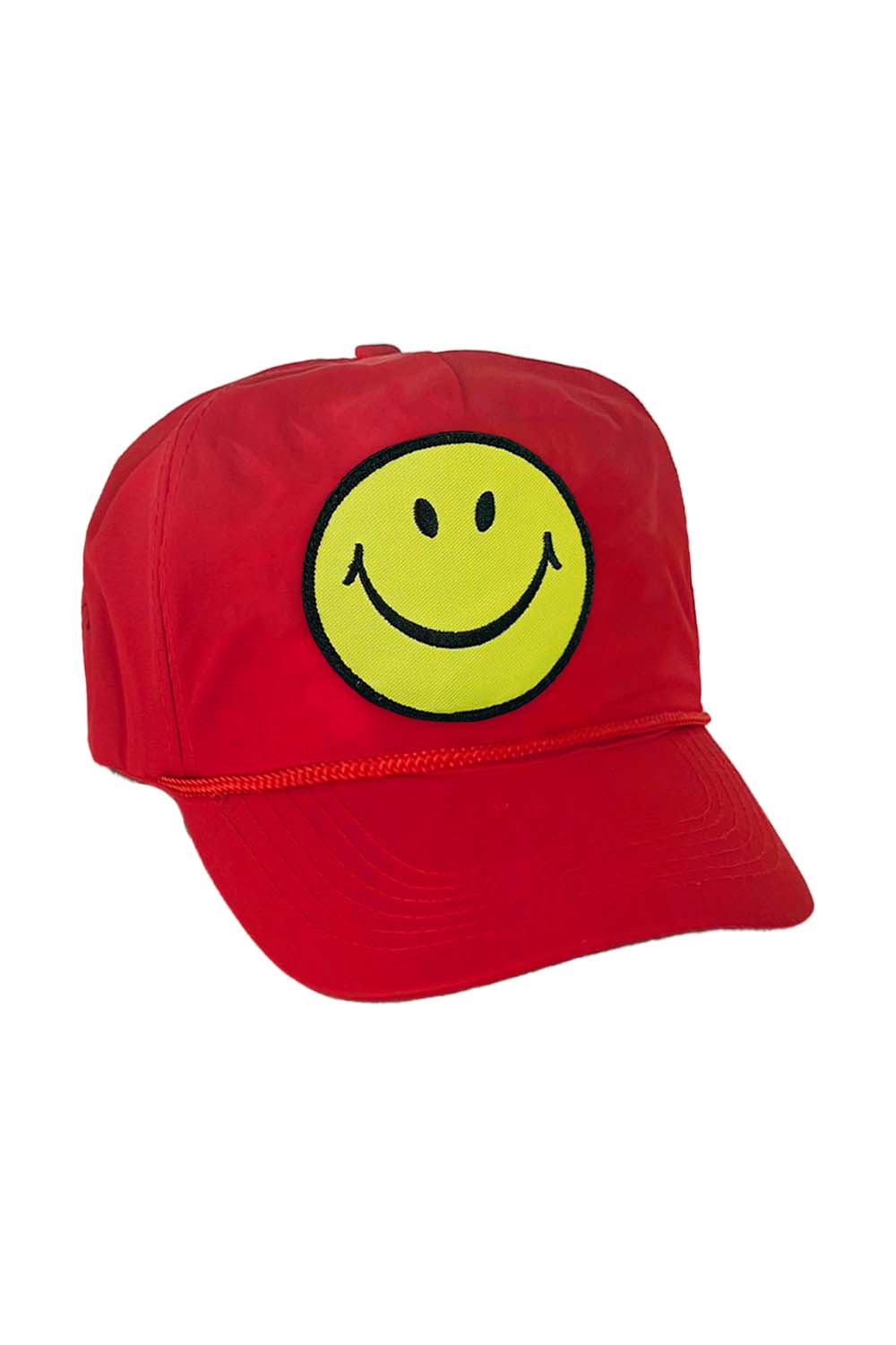 SMILEY - VINTAGE NYLON TRUCKER HAT HATS Aviator Nation RED 