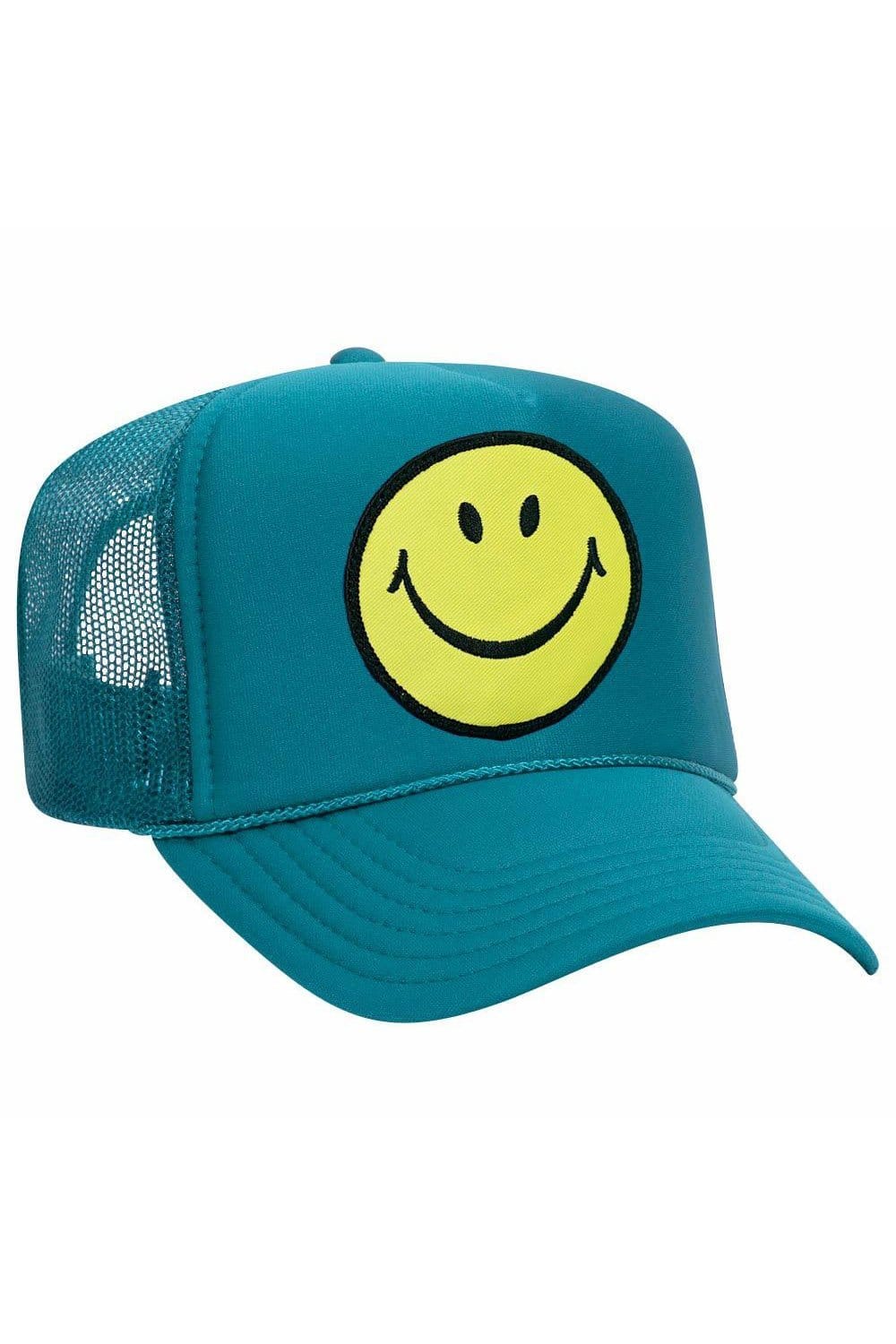 SMILEY VINTAGE TRUCKER HAT HATS Aviator Nation OS JADE 