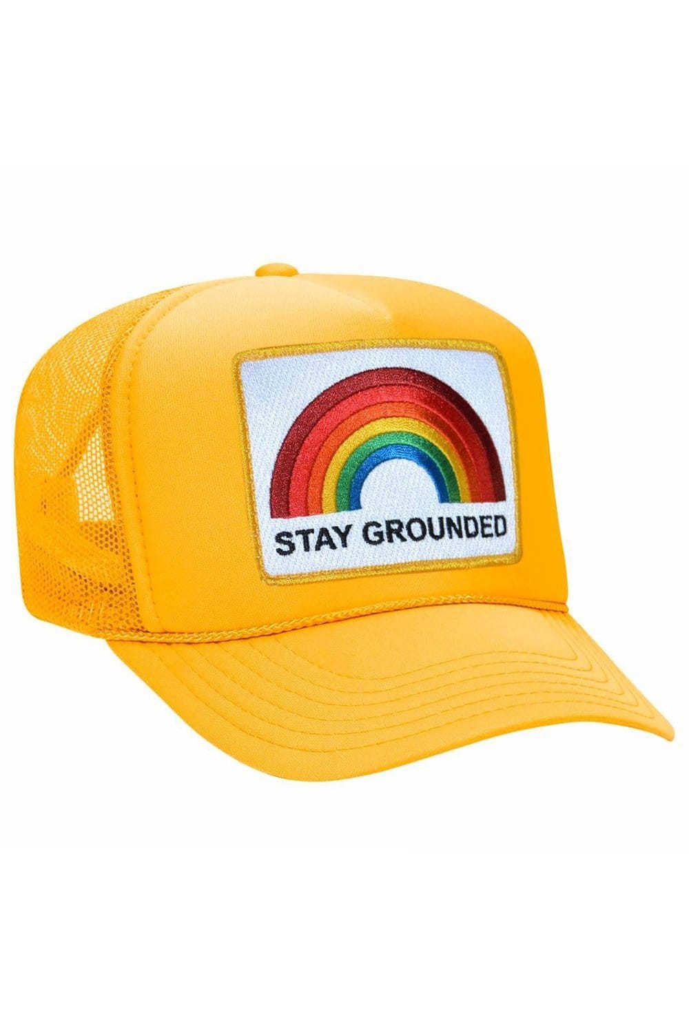 STAY GROUNDED TRUCKER HAT Trucker Hat Aviator Nation Gold 