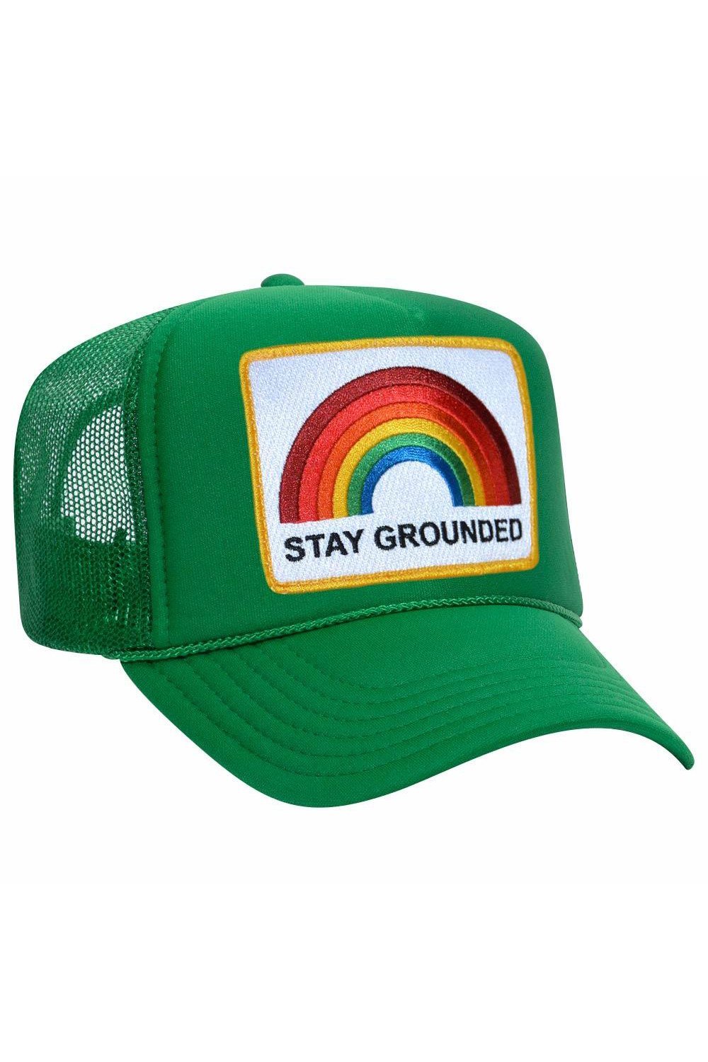 Stay Grounded Trucker Hat Neon Pink