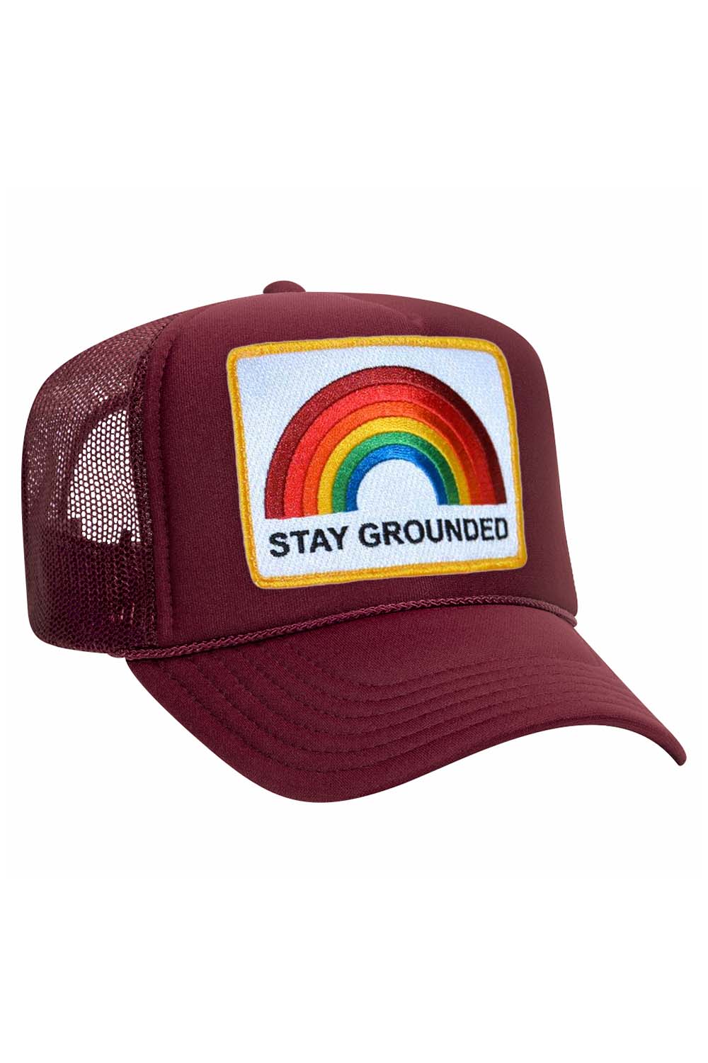 STAY GROUNDED TRUCKER HAT Trucker Hat Aviator Nation MAROON 