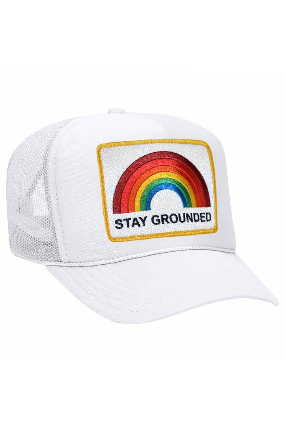 STAY GROUNDED TRUCKER HAT Trucker Hat Aviator Nation WHITE 