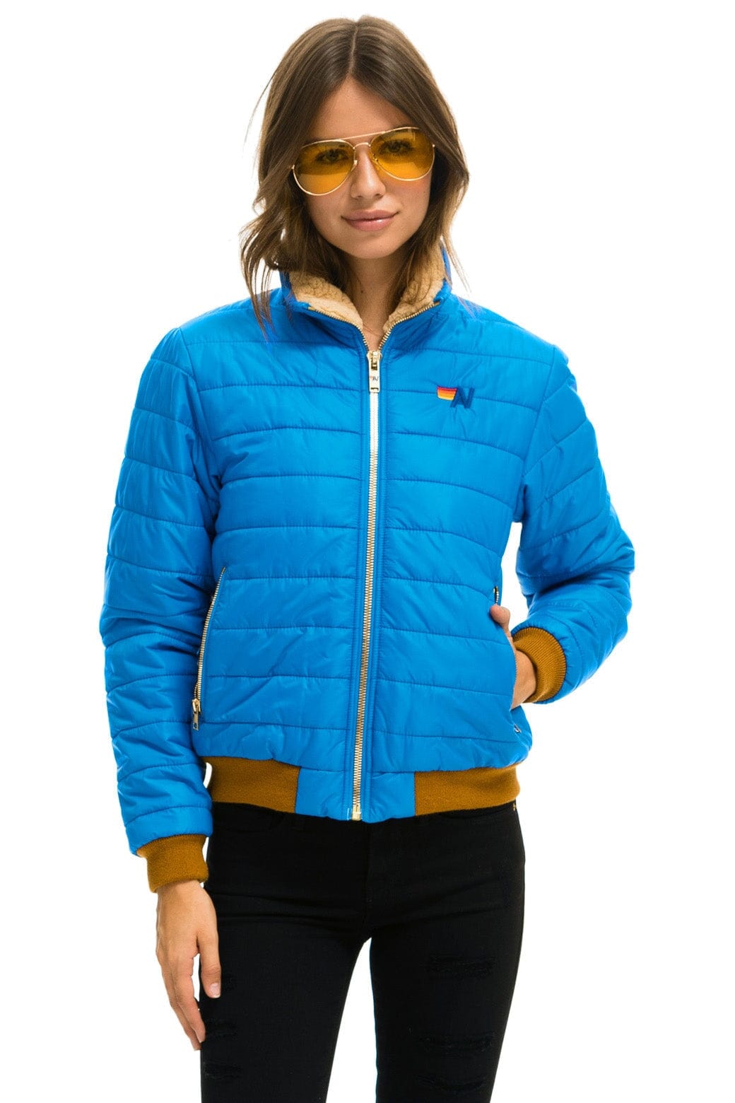 SUNBURST JACKET - BLUE CINA Women's Outerwear Aviator Nation 