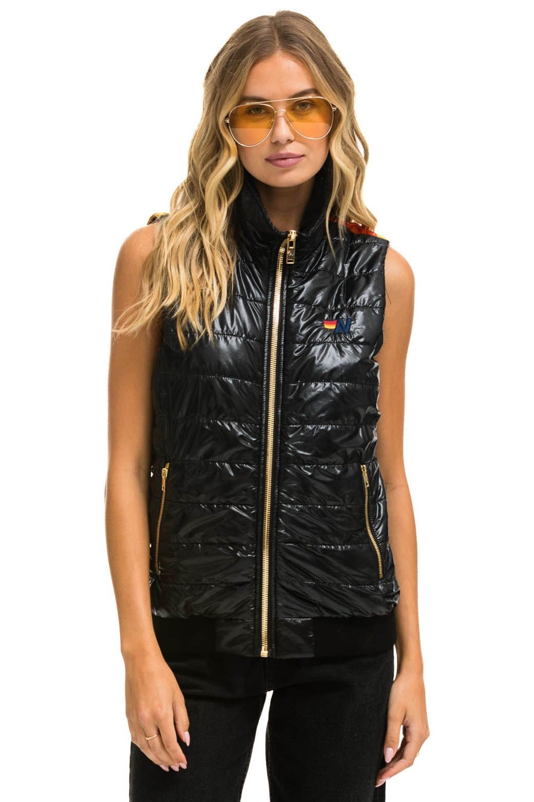 SUNBURST VEST - GLOSSY BLACK Women's Vest Aviator Nation 