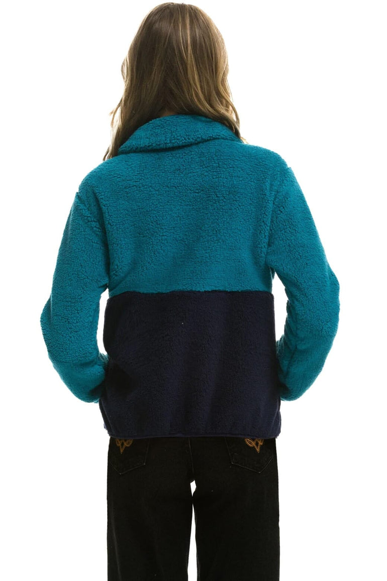 TEDDY APRES HALF ZIP COLOR BLOCK JACKET - CAPRI Women's Outerwear Aviator Nation