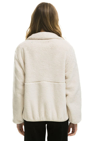 TEDDY APRES HALF ZIP JACKET - VINTAGE WHITE Women's Outerwear Aviator Nation 