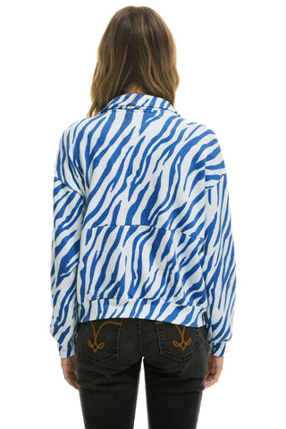 TEDDY FLEECE UNISEX HALF ZIP JACKET - BLUE TIGER Sweatshirt Aviator Nation 