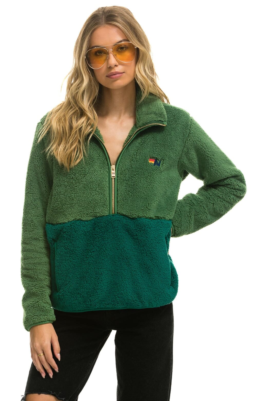 Active Teddy Longline Jacket Green