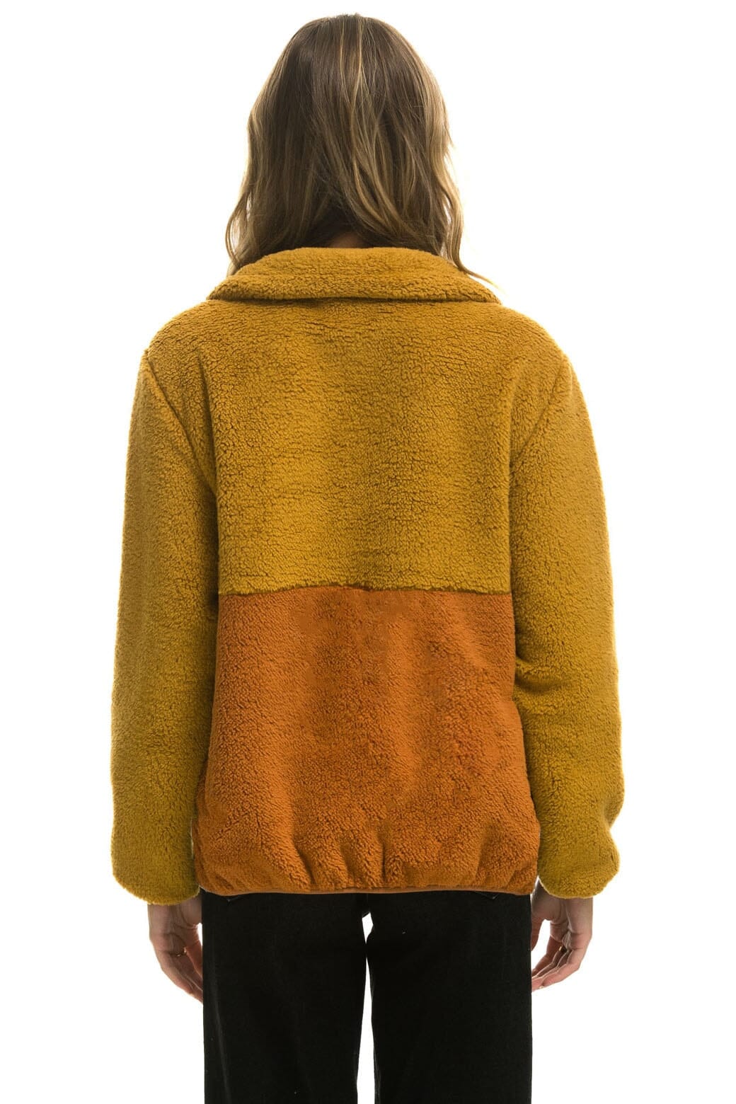 TEDDY UNISEX HALF ZIP COLOR BLOCK JACKET - HONEY Unisex Outerwear Aviator Nation 