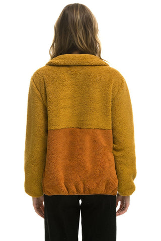 TEDDY UNISEX HALF ZIP COLOR BLOCK JACKET - HONEY Unisex Outerwear Aviator Nation 