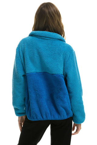 TEDDY UNISEX HALF ZIP COLOR BLOCK JACKET - OCEAN Unisex Outerwear Aviator Nation 