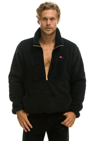 TEDDY UNISEX HALF ZIP JACKET - BLACK Jacket Aviator Nation 