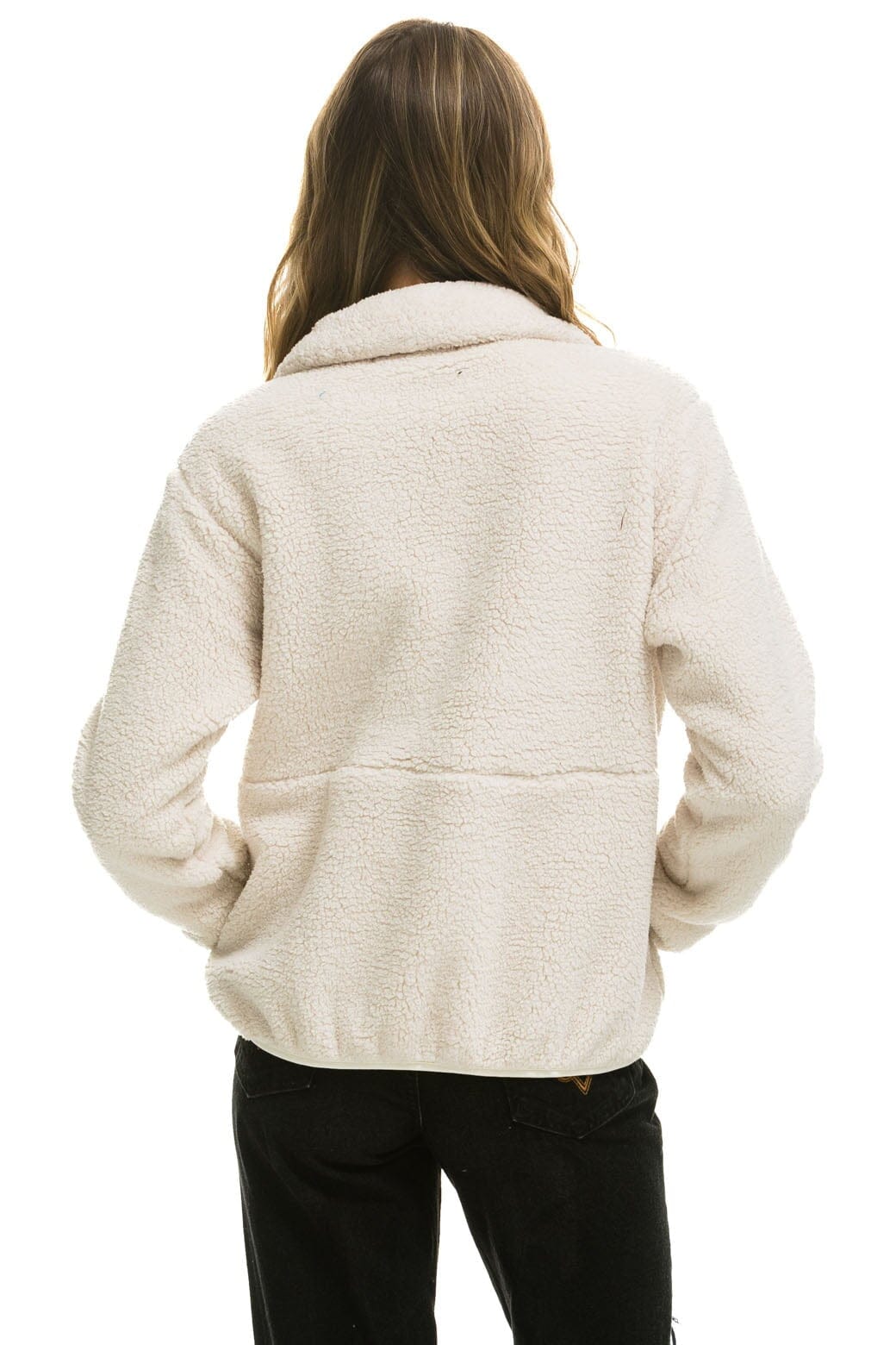 TEDDY UNISEX HALF ZIP JACKET - VINTAGE WHITE Unisex Outerwear Aviator Nation 
